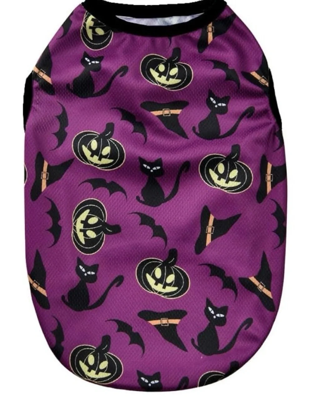 Halloween Pumpkin & Black Cat Pet Tank Top - Purple